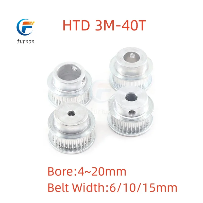 

BF type 40 teeth 3M Timing Pulley Bore 4mm to 20mm for 10mm 15mm Width HTD belt used in linear pulley Polia HTD 3M