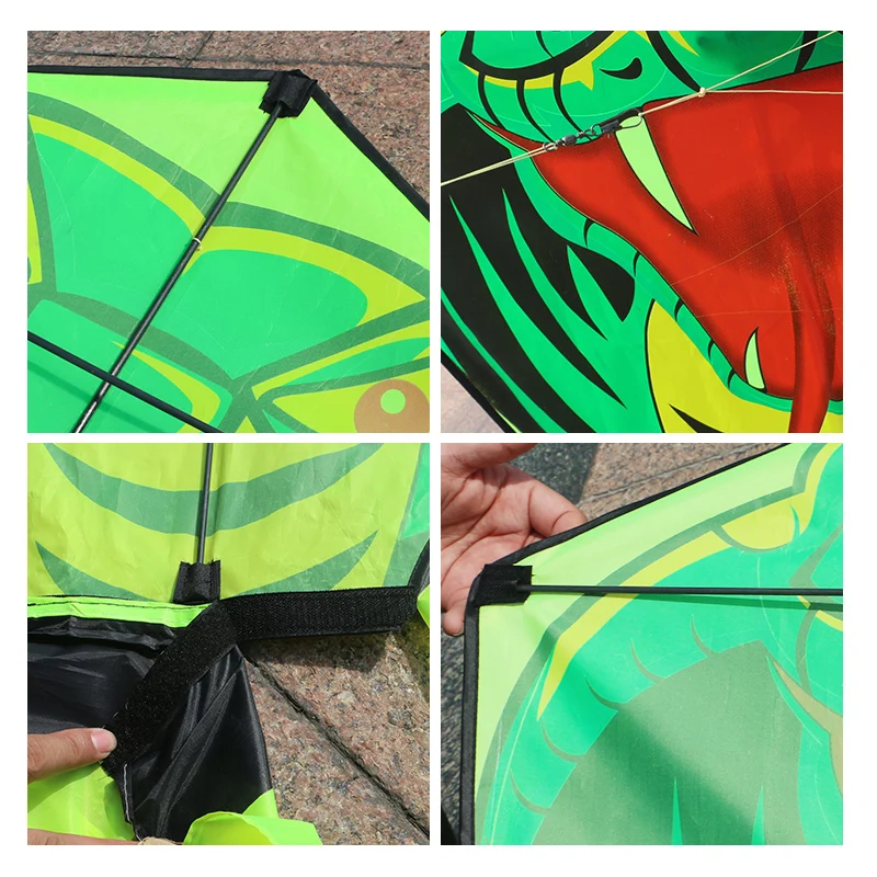 Diversión al aire libre, cometa de serpiente grande, pipa de Cobra, línea voladora, juguetes al aire libre para adultos, cometas de pájaros, cometa de águila, Animal Wei Kite Factory koi