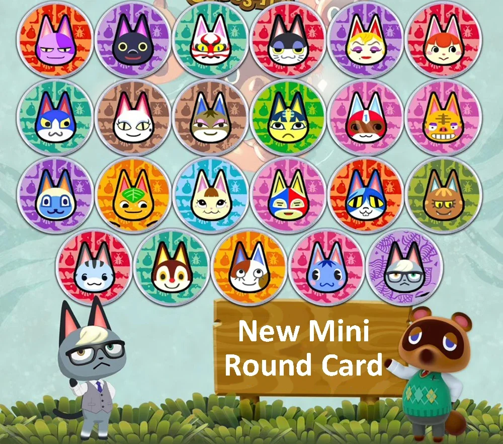 بطاقة القرويين الصغيرة المتوافقة مع التبديل NS WIIU الحيوانات معبر Amixbo أرواق لعب العلامة NFC مجموعة الحيوانات Ankha Julian BOB #5