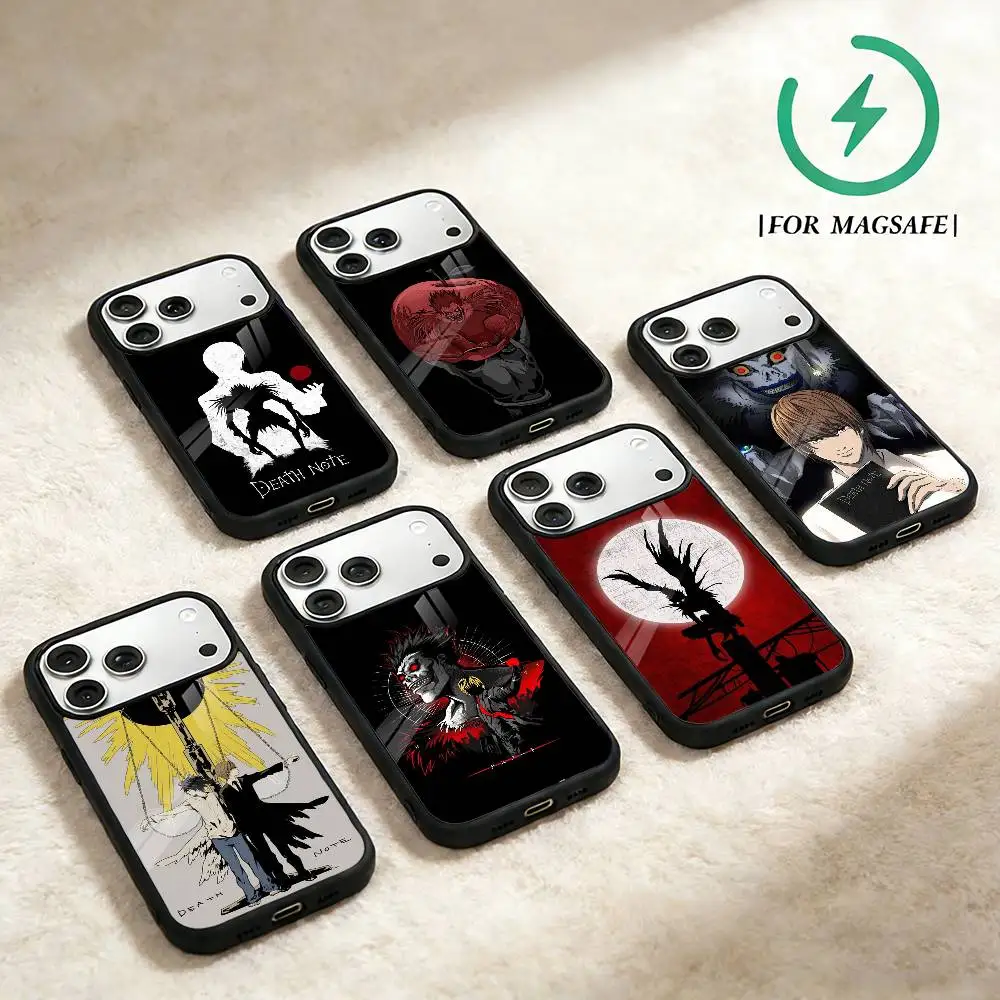 

Anime D-Death Note Phone Case For iPhone 17 16 15 14 13 12 Pro Max Plus for Magsafe Mirror Wireless Magnetic Cover