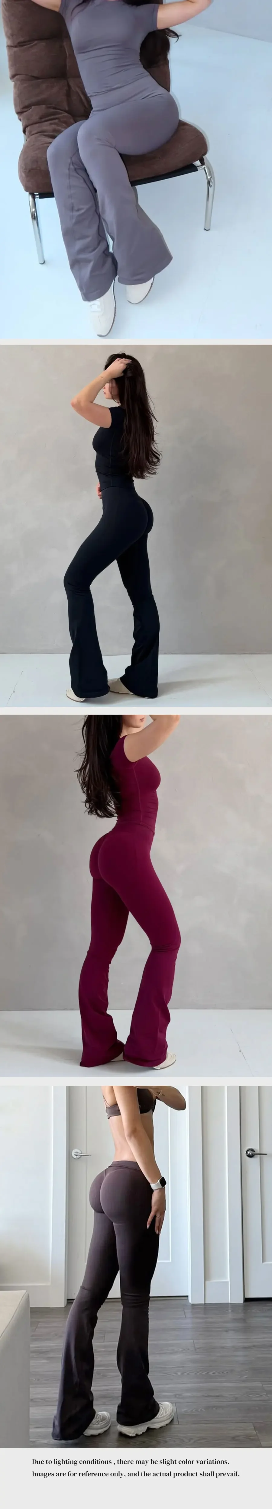 No Logo Impactive Flares Damen 2026 Sommer High Waist Nahtlose Weite Leggings Scrunch Fitness Leggins Sportbekleidung – Detail 5