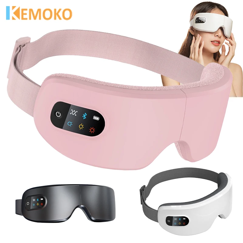 4D Eye Massager Smart Airbag Vibration Eye Care Instrument Hot Compress Bluetooth Eye Massage Glasses Fatigue anti-wrinkle Care