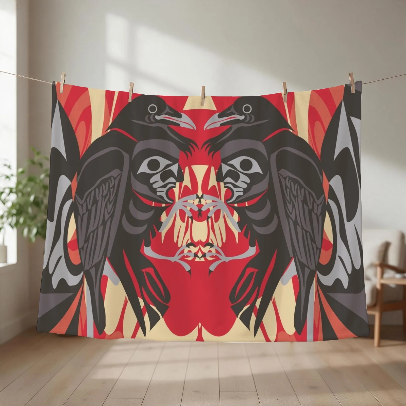 Raven Vision Throw Blanket