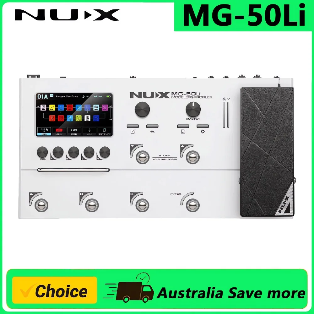 

NUX MG50 Li Bass Electric Guitar Multi-Effect Processor Electric Acoustic Guitar Drum Machine Sound Card APP Bluetooth Charging