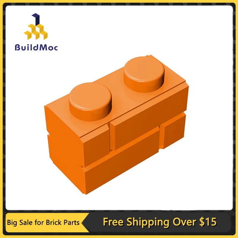 MOC Compatible Assembles Particles 98283 Brick Special 1 x 2 with Masonry Profile Building Blocks Parts DIY Educational Toys