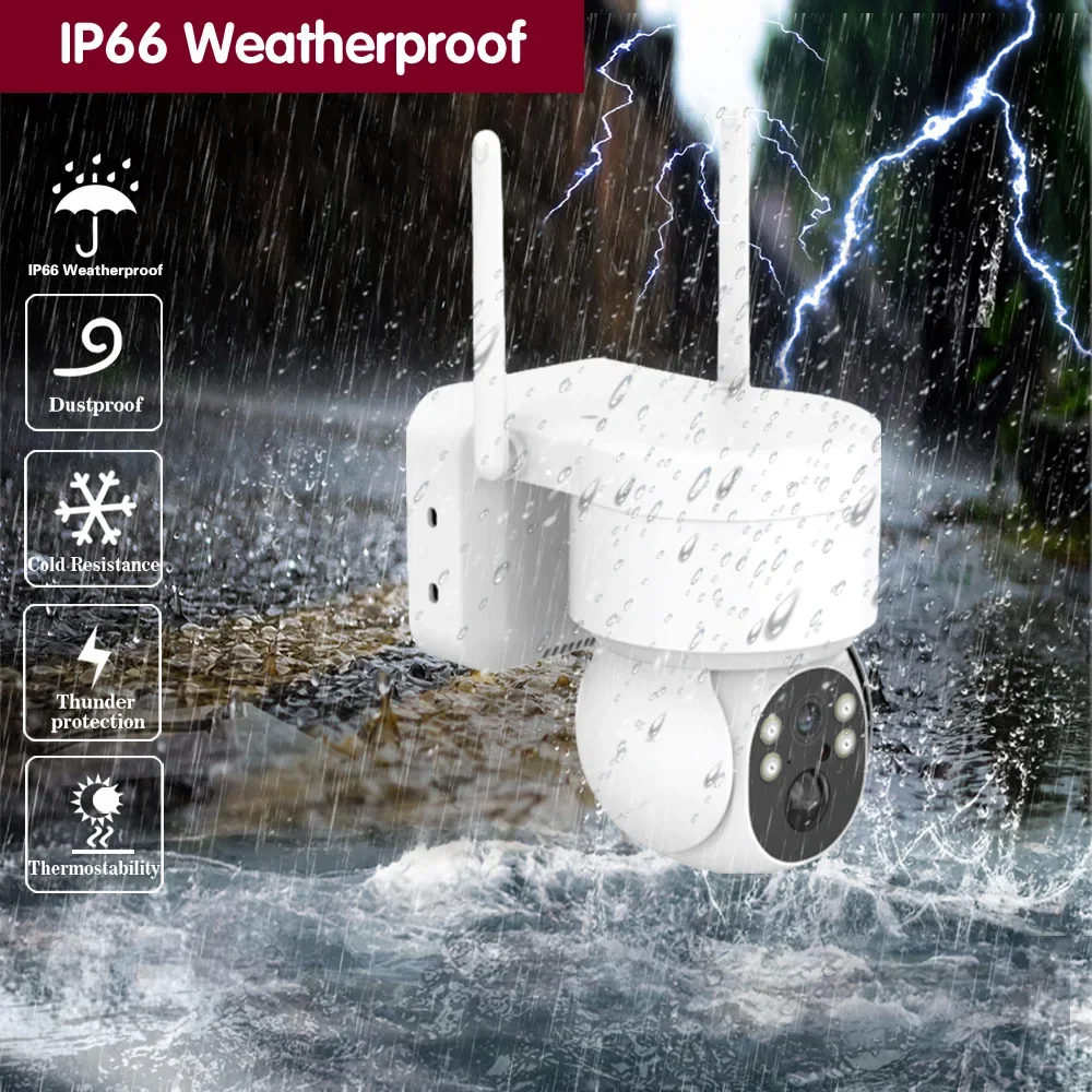 Imagem -04 - Câmera ip Solar sem Fio com Bateria Embutida Wifi ao ar Livre Detecção Pir Segurança Câmera Ptz à Prova d Água Vigilância Icsee 5mp