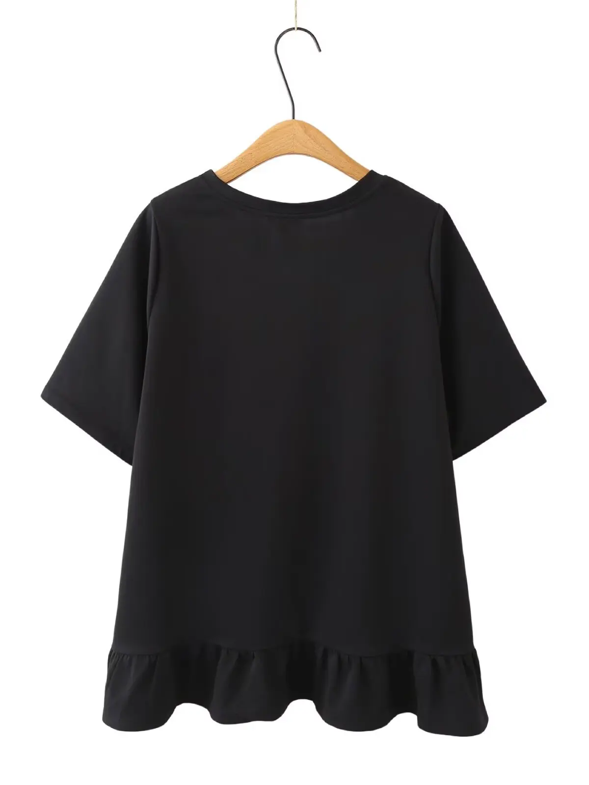 plus Size Women's Summer Korean Style Hand-Drawn Cartoon Print Short Sleeve T-Shirt with Wood Grain  Belly Covering Trend...