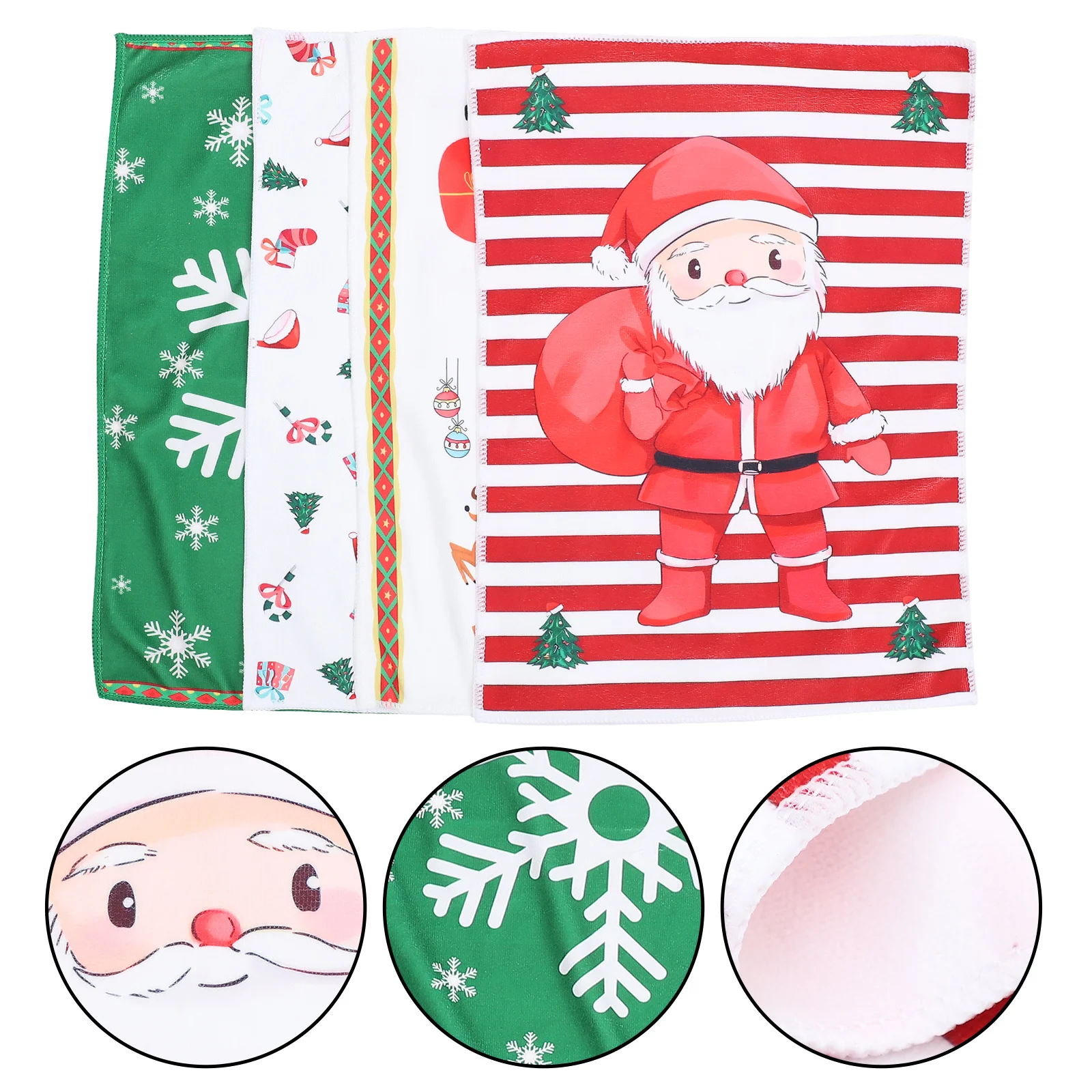 

4Pcs Household Microfiber Dish Towels Christmas Themed Absorbent Kitchen Cloths Quick Dry Multipurpose Washing Cleaning Rag