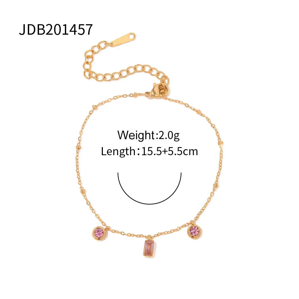 2025 Pink Tassel Necklace Titanium Steel Gold Plated 3mm Chain Delicate Fringe Boho Beach Wedding Sensitive Skin Safe view 6