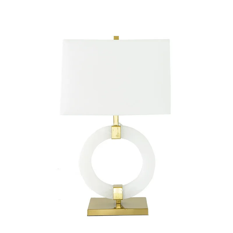 مصباح طاولة رخامي بسيط وحديث وشخصية إبداعية وإضاءة راقية فاخرة ودافئة لغرفة المعيشة وغرفة النوم مصباح بجانب السرير مزخرف