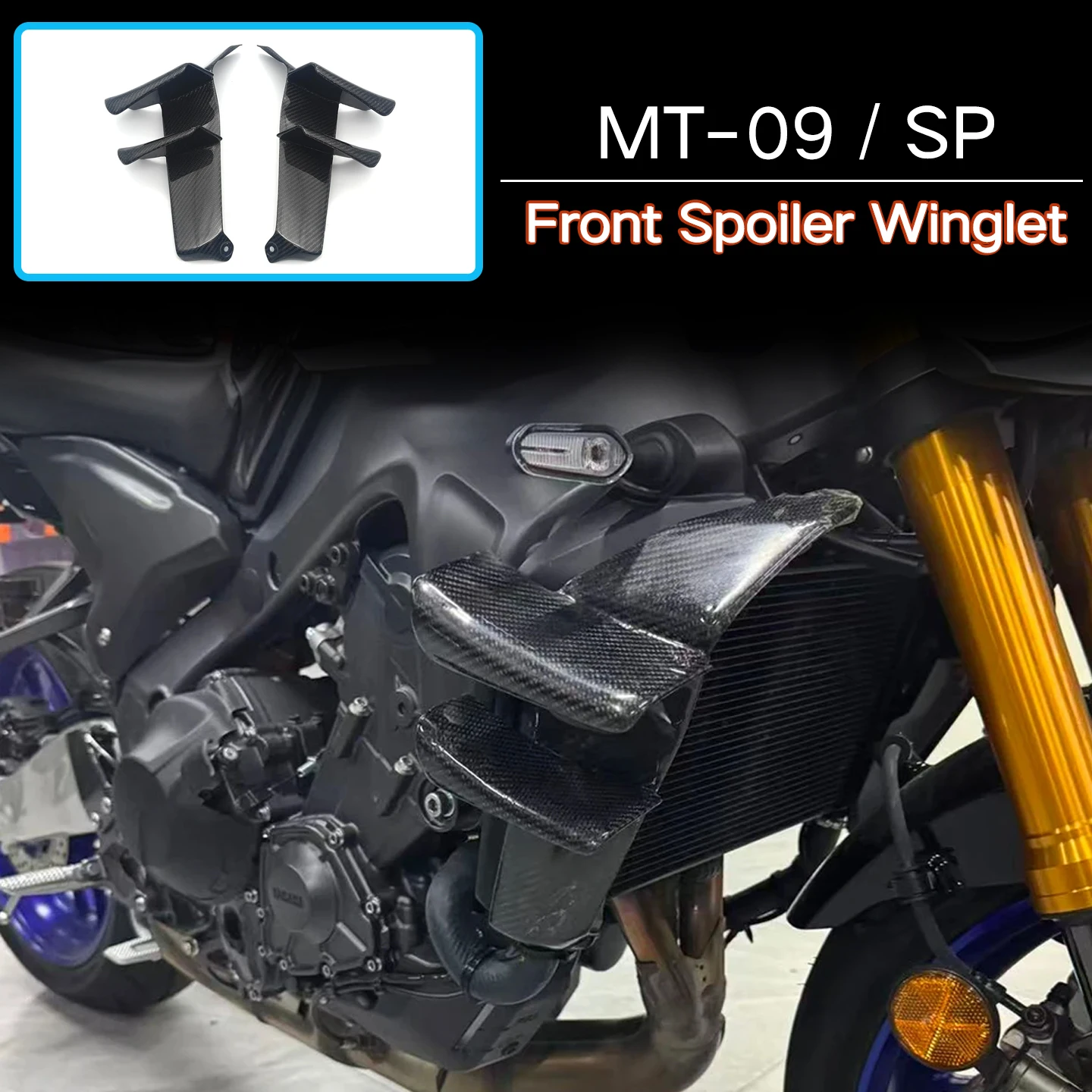 

For YAMAHA MT-09 / SP 2024 2025 Motorcycle 3K carbon fiber Spoiler Side Fairing Aerodynamic Winglet Fixed Wing Side Spoiler