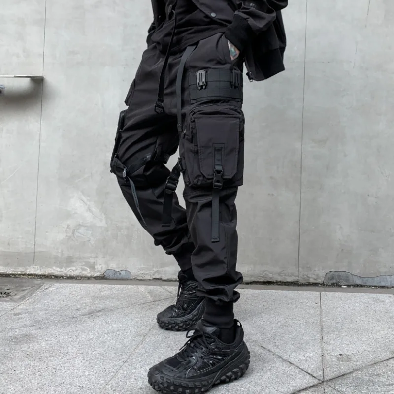 Hip Hop Tactical Cargo Pants Men Multi Pocket Joggers Trousers 2022 Autumn Functional Elastic Waist Fahsion Streetwear Pant