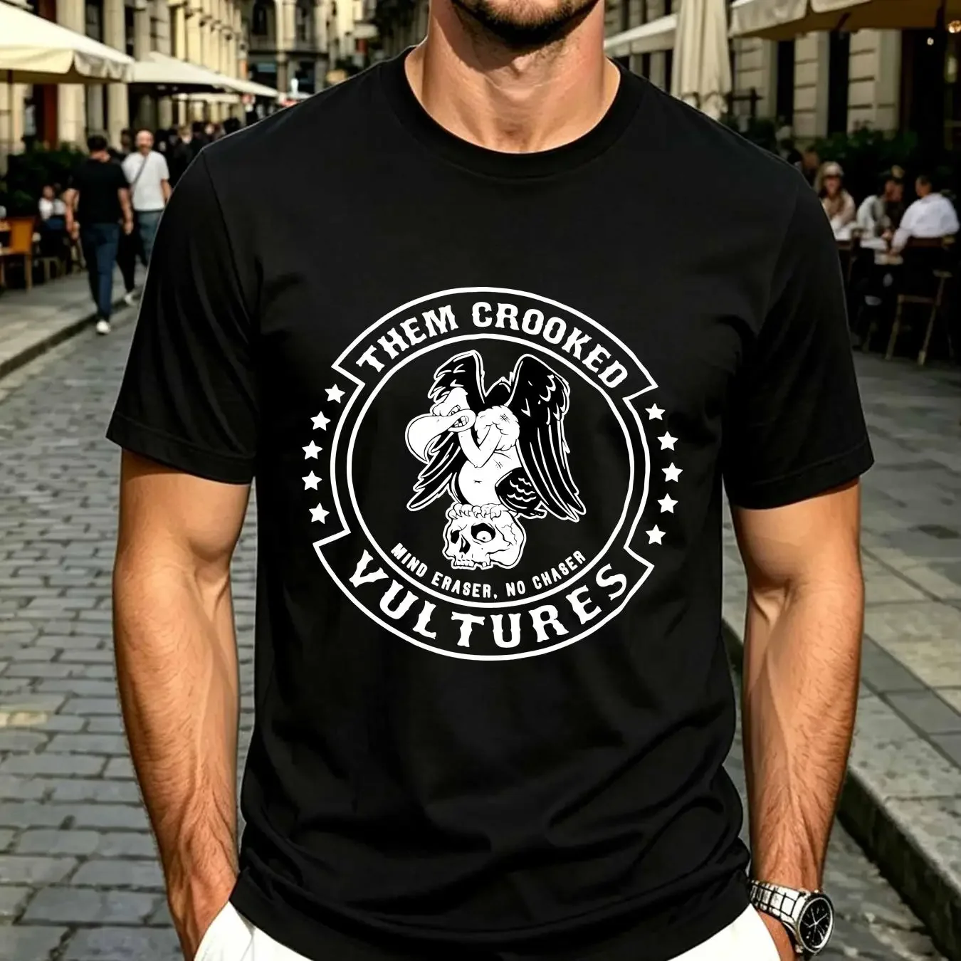 washed T Shirt THEM CROOKED VULTURES MIND ERASER NO CHASER NEW OFFICIAL GROHL JONES long or short sleeves vintage Washed