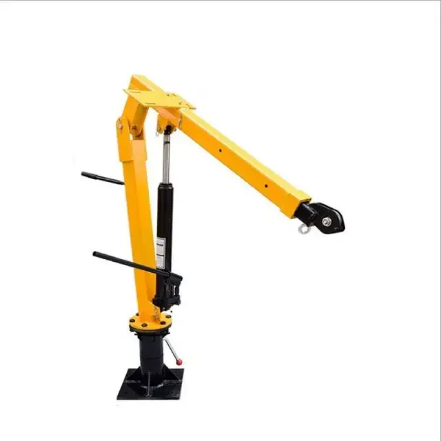 Truck Cranes Portable Electric Hoist Winch Hydraulic Remote Control Mobile Jib Mounted Pickup Arm Lift Small Mini Crane 500kg