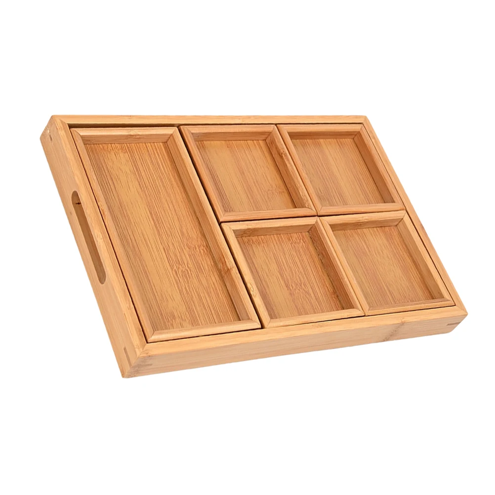 

1 Set Snack Storage Tray Rustic Wooden Serving Tray For Party Appetizer Fruit Bread Dried Nuts Candy Container Tea Room Food