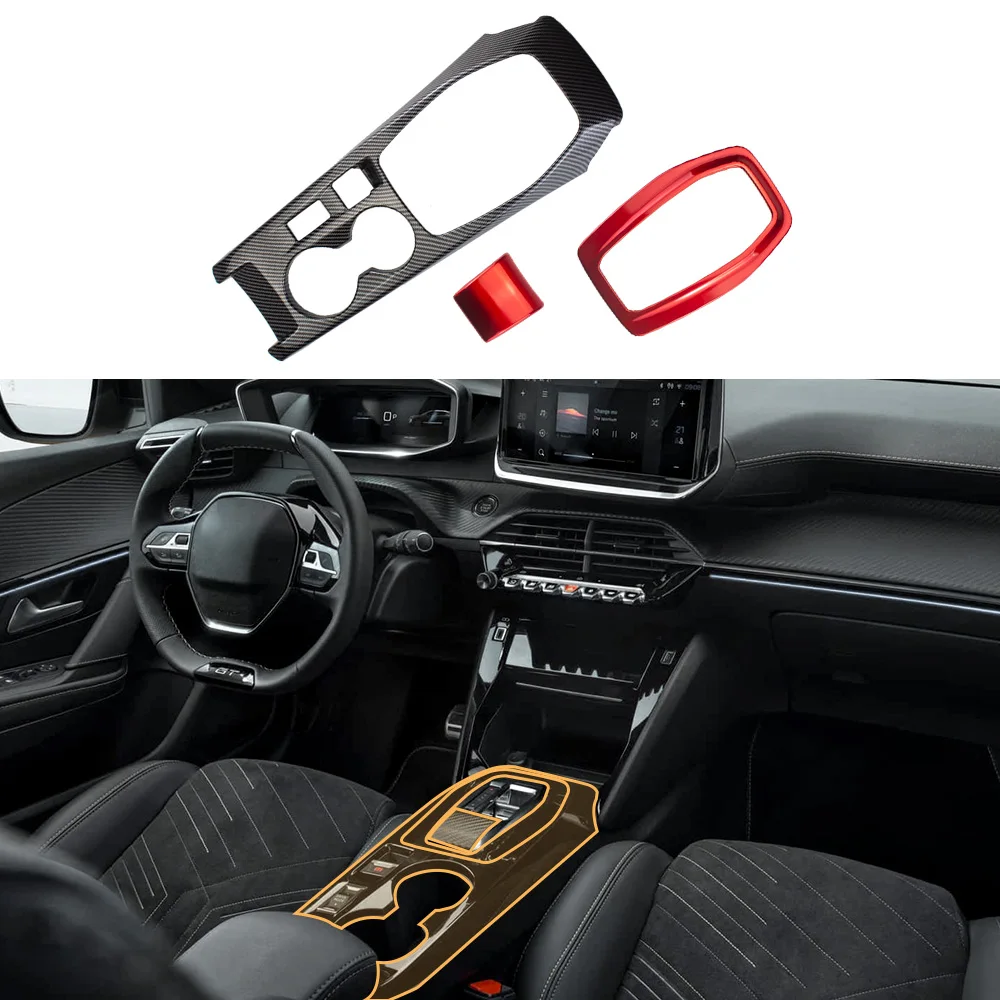 Passend für Peugeot 208 2008 2020-2025 Innenraum-Dekoration Schaltrahmen-Verzierung – Detail 6