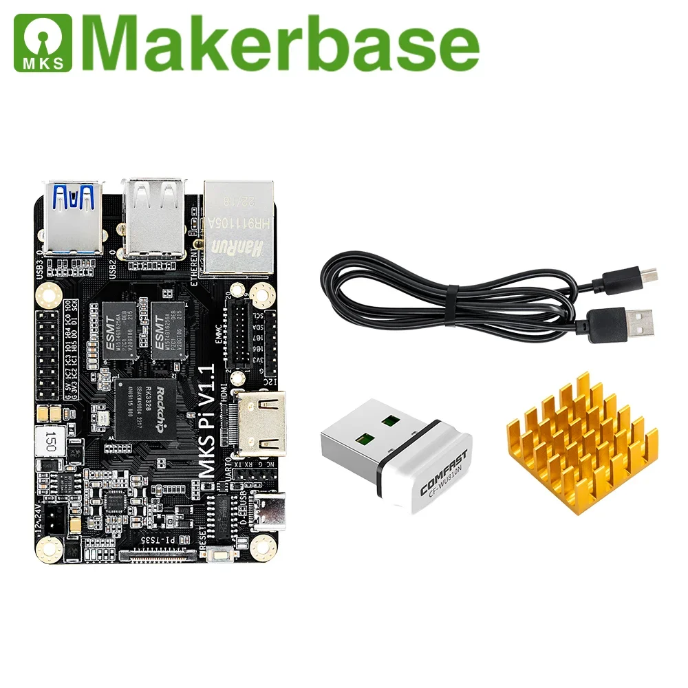 Imagem -04 - Makerbase-mks pi Placa Quad-core 64bits Soc Onboard Klipper 3.5 Tela Sensível ao Toque para Voron vs Raspberry pi Placa Raspi