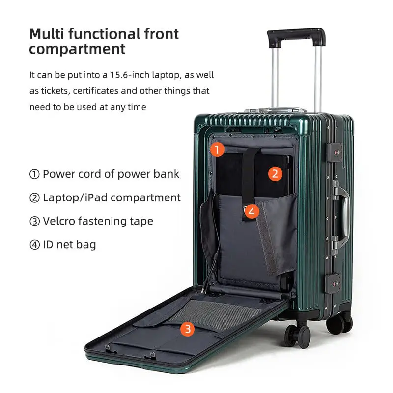 18/20/24 Inch Multi Functional Aluminum Frame Universal Wheel Password Box Suitcase Luggage PC Designer Travel Bags Suitcase