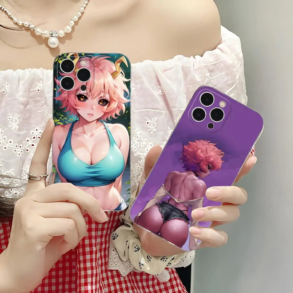 

Hero Academia Mina Ashido Phone Case for iPhone 16 15 14 13 12 11 X XR XS 8 6 Pro Max Plus Mini Clear Colour Protective Pretty