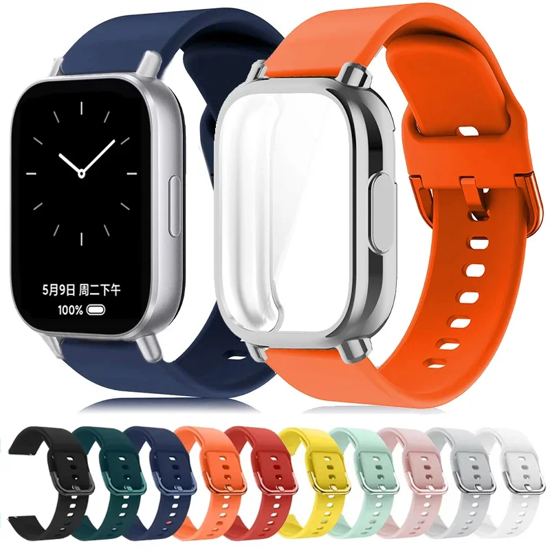 Funda protectora + correa de silicona para Xiaomi Redmi Watch 5 active/5 Lite, cubierta completa de pantalla, carcasa suave de TPU y banda deportiva transpirable