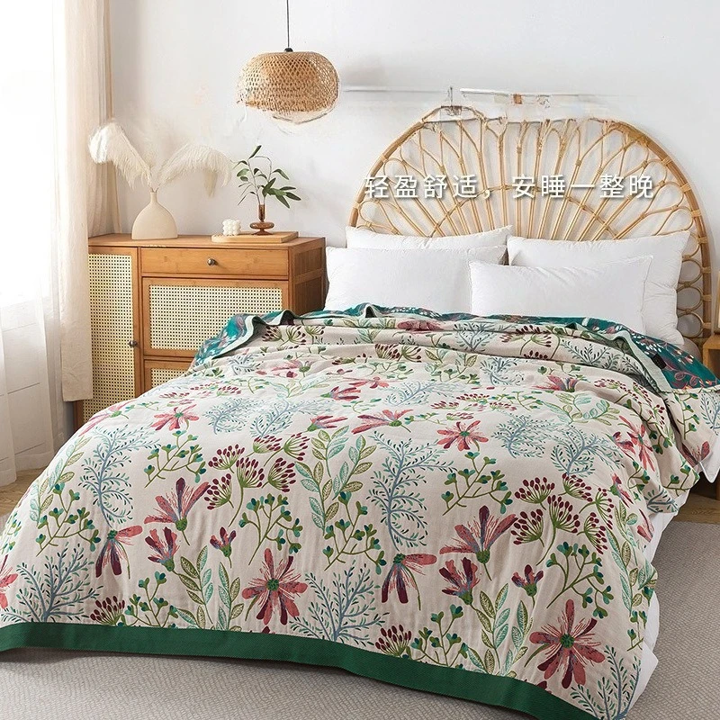 

2025 Model Pure Cotton Four-layer Gauze Blanket, Home Summer Cooling Quilt, Nap Blanket, Double Bed Cover, Bed Sheet, Sofa Cover