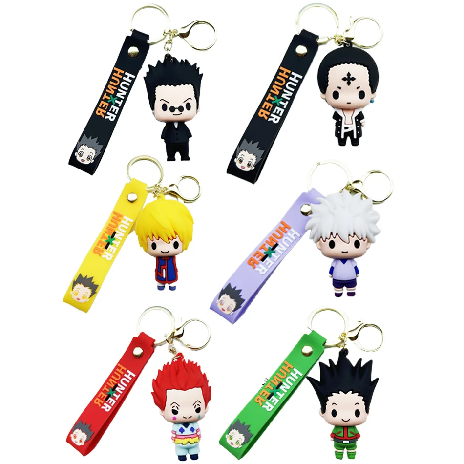 HUNTER X HUNTER Action Figure Keychain Killua Zoldyck GON·FREECSS Doll Pendent Keyring Hisoka Chrollo Kurapika Car Key Holder