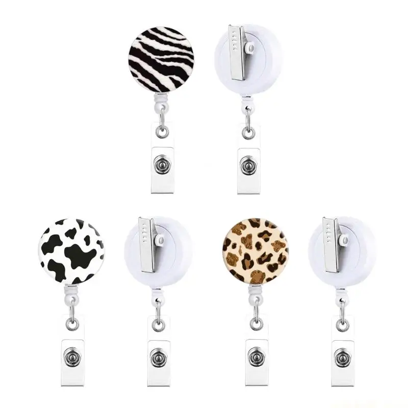 Elastic Retractable Workplace Badge Reels Featuring 360 Degree Rotation Fashionable Pattern And Lightweight ABS Material
