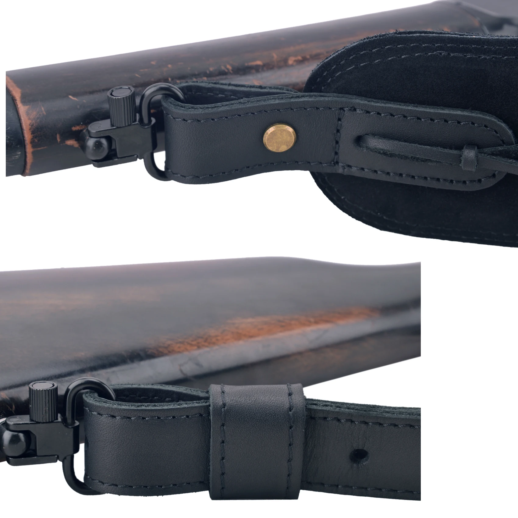 WAYNE'S-cabestrillo de cuero para Rifle de perro, cabestrillo de hombro con 5 rondas de bolsa de munición, 308 .45-70 .30-06 .44MAG