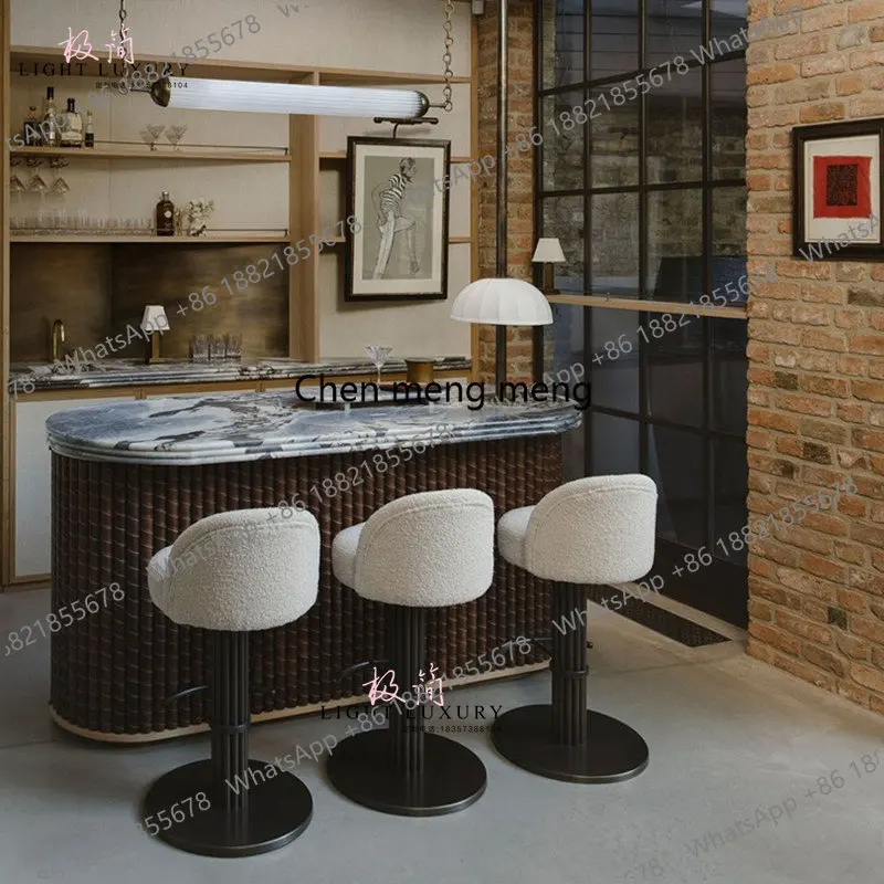 Minimalist swivel bar chairsLight luxury designer bar chairsHome stoolsFront desk high chairs