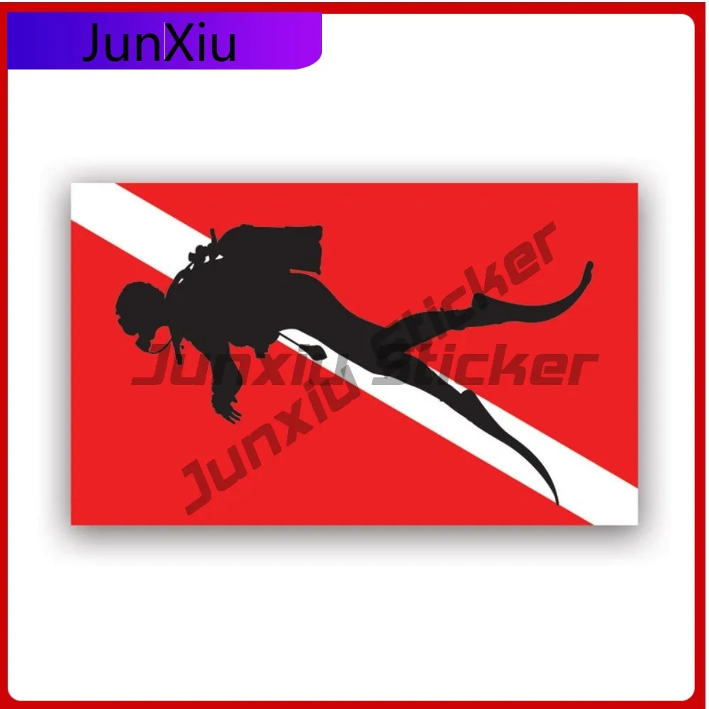 

Unique Retro Scuba Diver Down Flag Sticker Decal American Made Uv Protected Dive Diving Explore Ocean Water Waters Car Decal