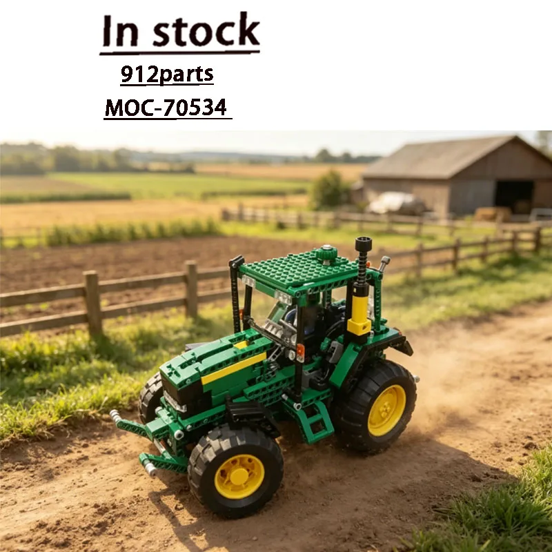 

MOC-70534 Green Agricultural Transport Tractor Assembly Splicing Building Block Model 912 Building Block Parts MOC Creative Toys