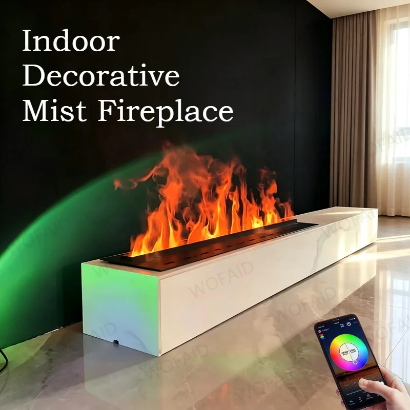 

3D Flame Humidifier Electric Fireplace,Color Changing Water Vapor Fireplace with Timer Indoor Decorative Mist Fireplace firepit