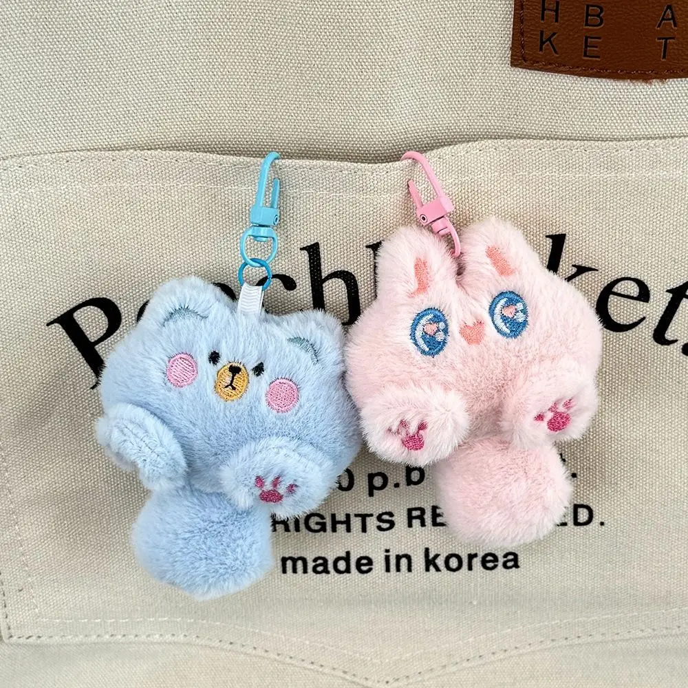 Portachiavi in peluche gatto caffè artiglio rosa occhi attraenti morbido gatto carino bambola di peluche farcito animale colorato portachiavi in peluche ragazze per bambini