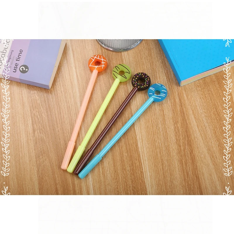 12 Pcs Student Creative Donut Gel Pens, High-value Signature Pen, School Stationery