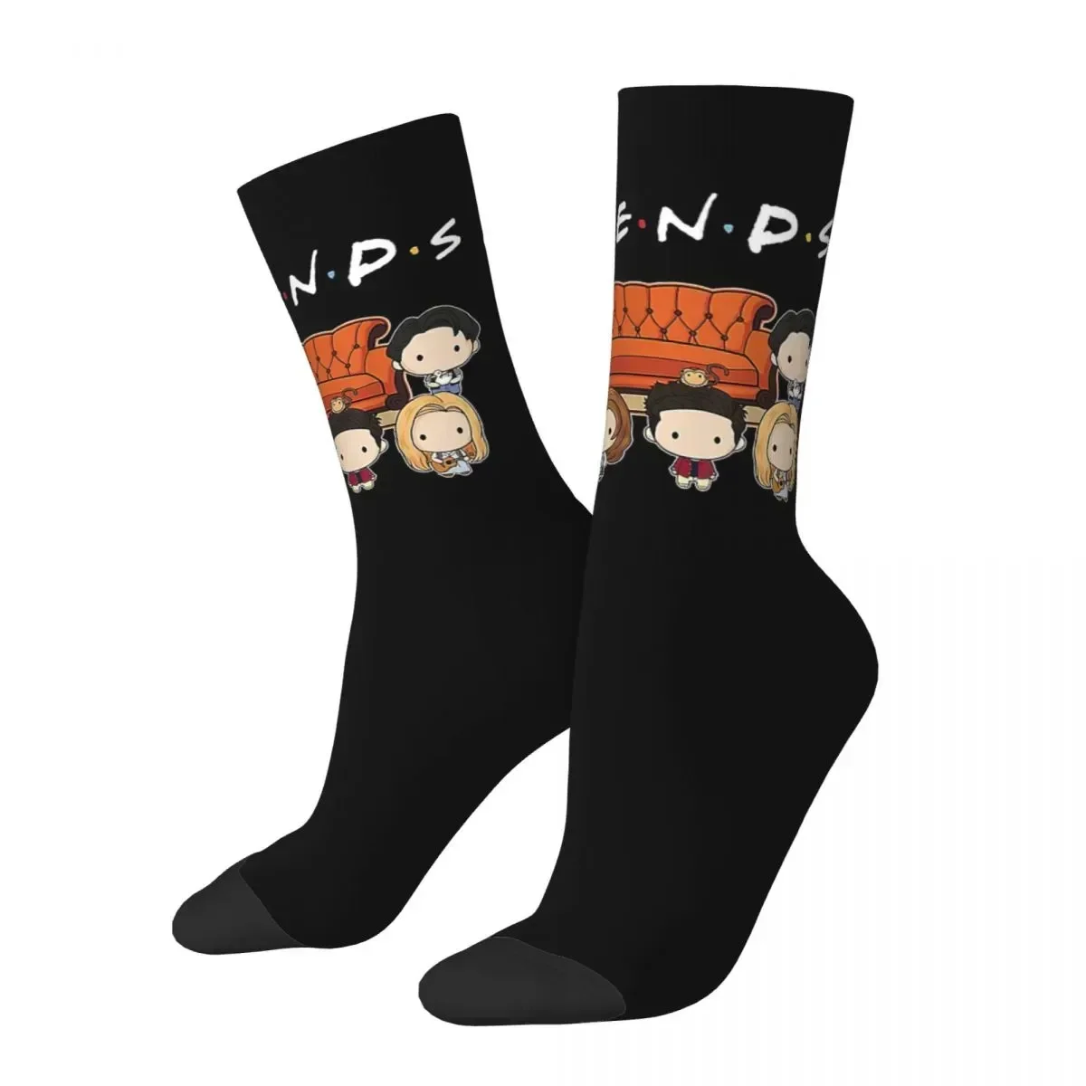 

Hip Hop Friends Cartoon Sports Socks American TV Show Polyester Long Socks for Women Men Breathable