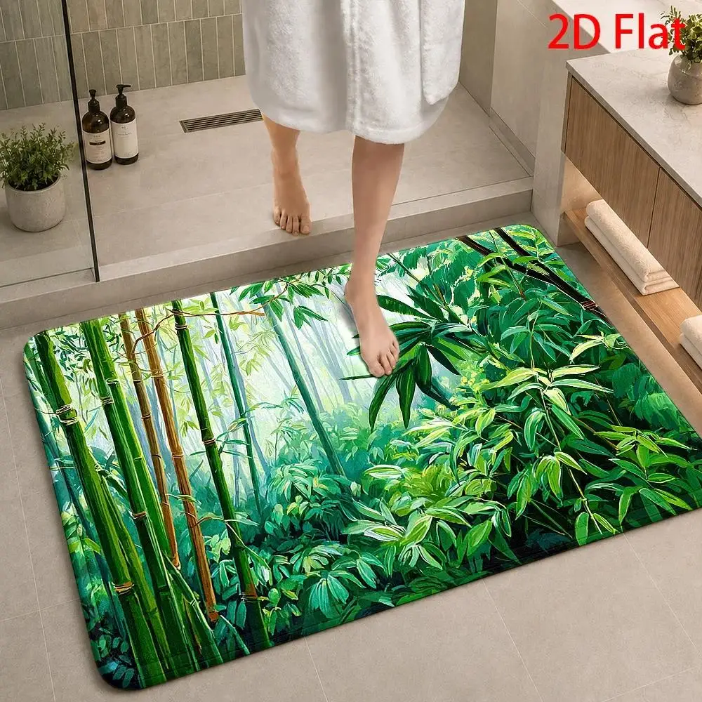 Bamboo Bath Mat - Keset Kamar Mandi Motif Hutan Bambu