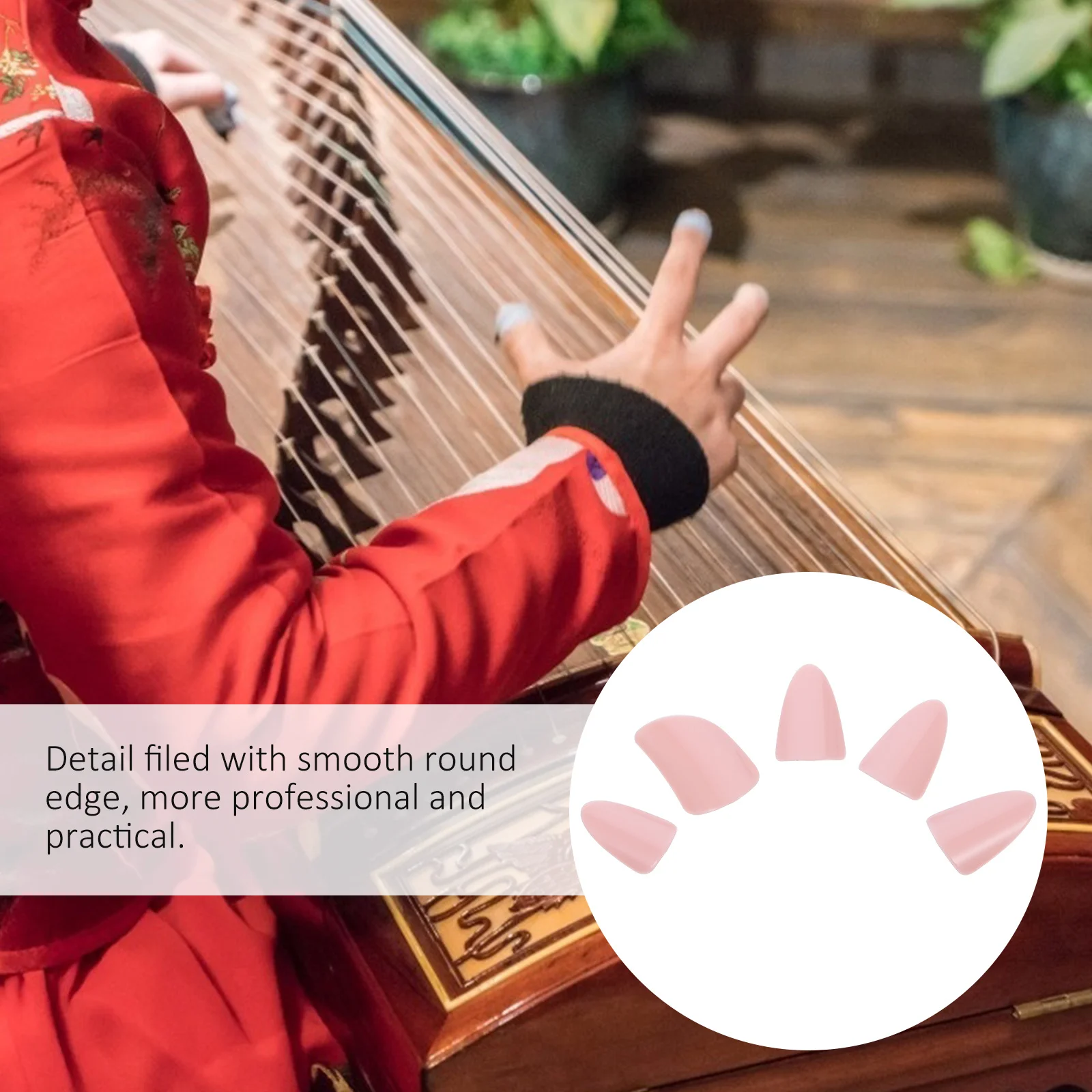 

5Pcs Professional Pipa Nails Nylon Finger Picks Lightweight Portable Guzheng Practice Accessories Pipa Nails Guzheng Accessories