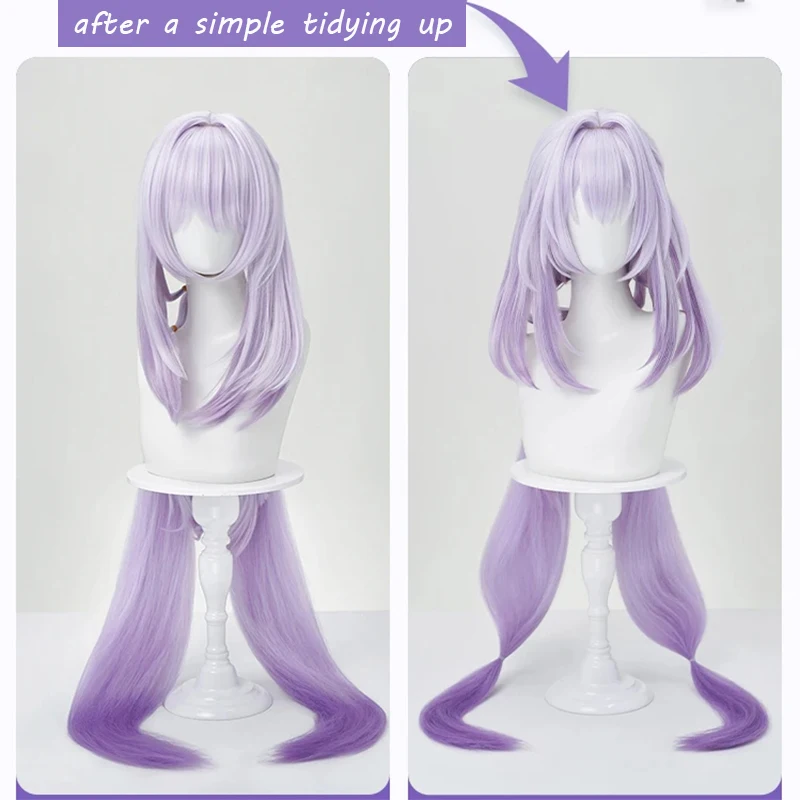 Nouveau Castorice Cosplay perruque synthétique Halloween noël jeu de rôle fête bande dessinée jeu d'exposition Honkai Star Rail longues queues de cheval