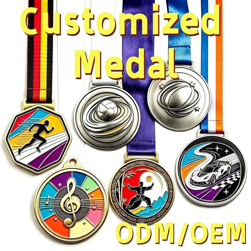 Racing Medals Multifunctional Sports Metal Awards Custom Medals for Awards With Adjustable Satin Ribbon for Various Events