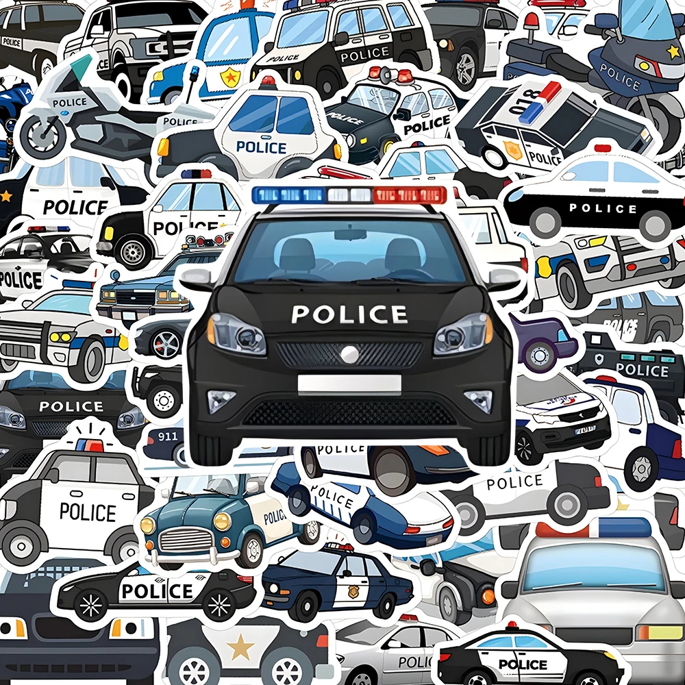 

10/30/50pcs Cute Police Cartoon Car Decoration Stickers Cool Graffiti Laptop Suitcase Skateboard Kids Graffiti Sticker Toys Gift