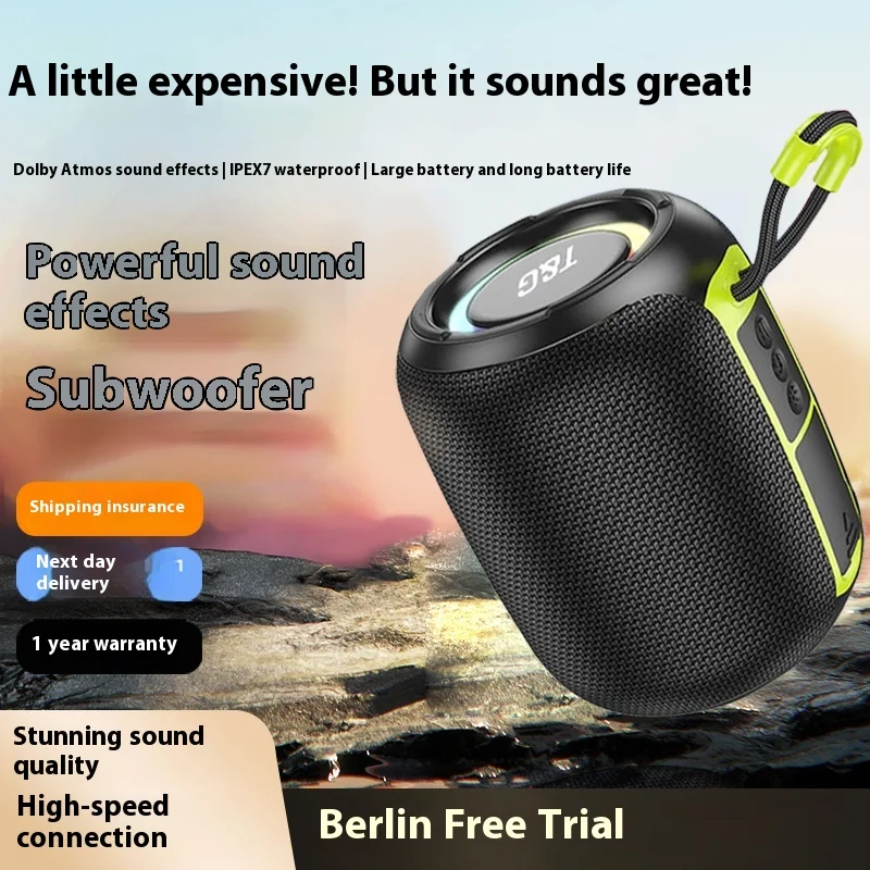 Портативный тканевый динамик Tg298, водонепроницаемый уличный сабвуфер, беспроводные колонки, мини-колонка