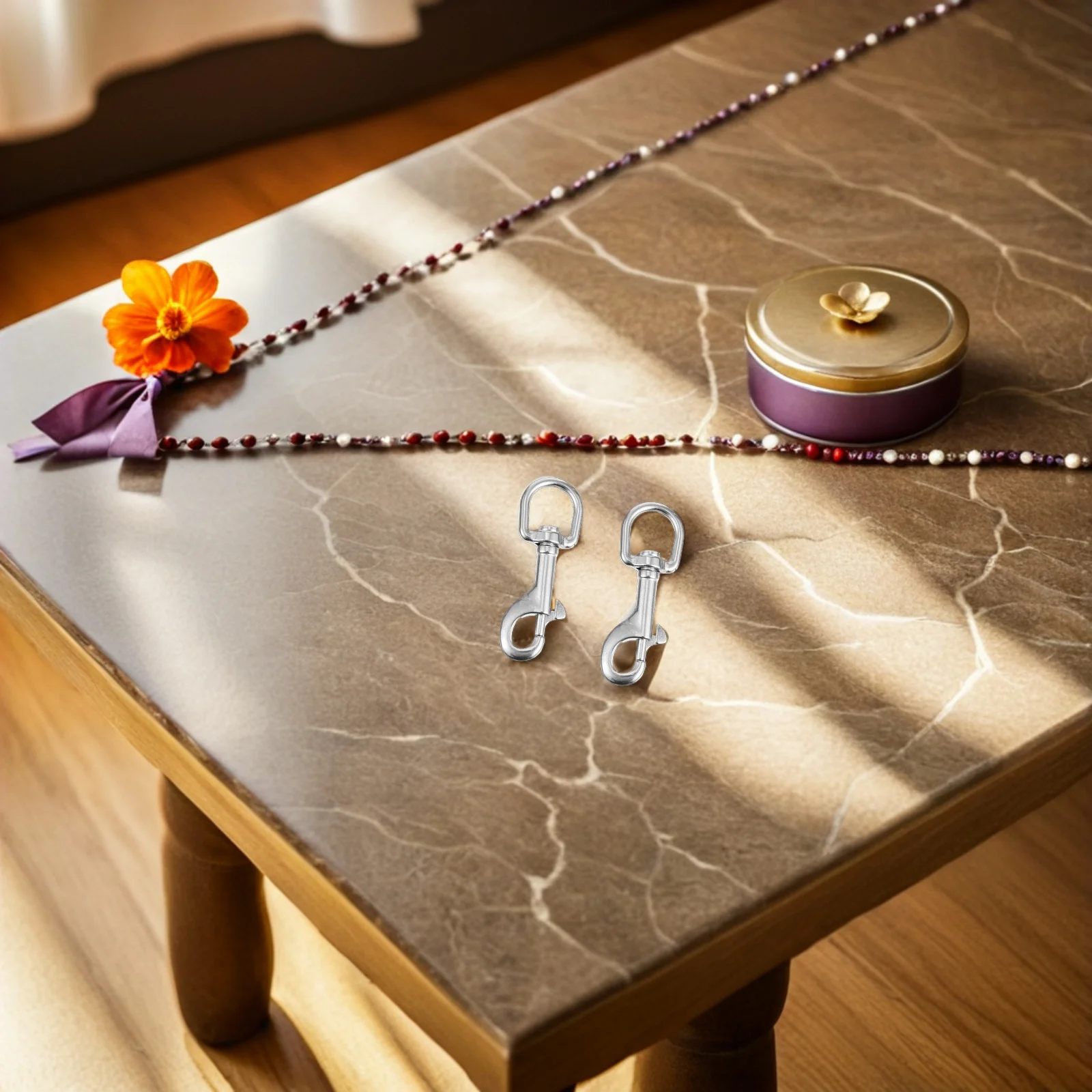 

2Pcs Heavy Duty Pet Leash Hook Stainless Steel Swivel Snap Clip for Dog Leash Replacement Saltwater Resistant Design