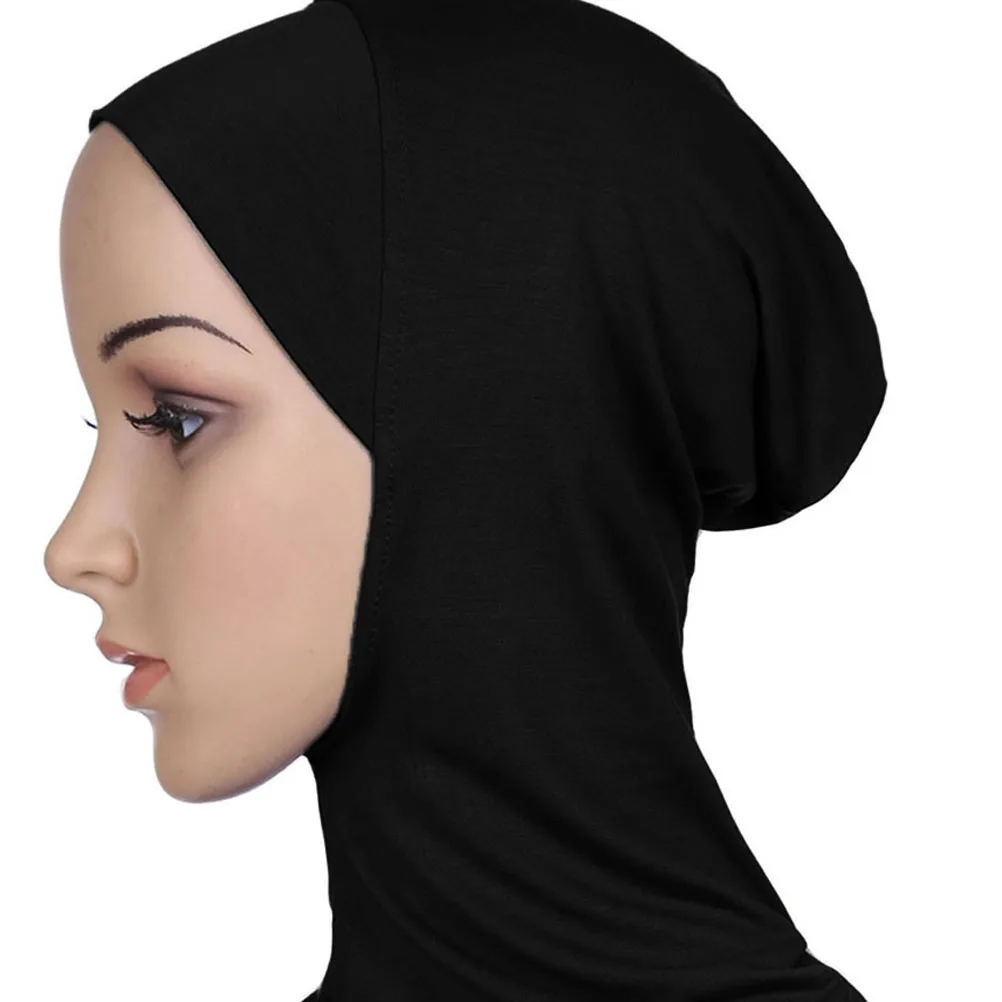 

2 pcs Black Grey Hijab Undercap Full Neck Coverage Durable Comfortable Elastic Women Scarf Hat Headwear