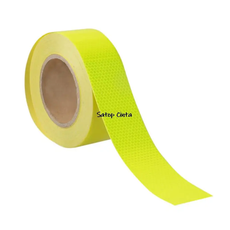 5cmx10m/Roll Flu Green Safety Mark Reflective Sticker Car Styling Self Adhesive Warning Tape Accessories Reflector Film