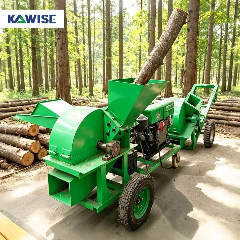 Wood Crusher Machine with Two Feed Inlets for Logs Branches Board Scraps and Biomass Material Processing CE Certified