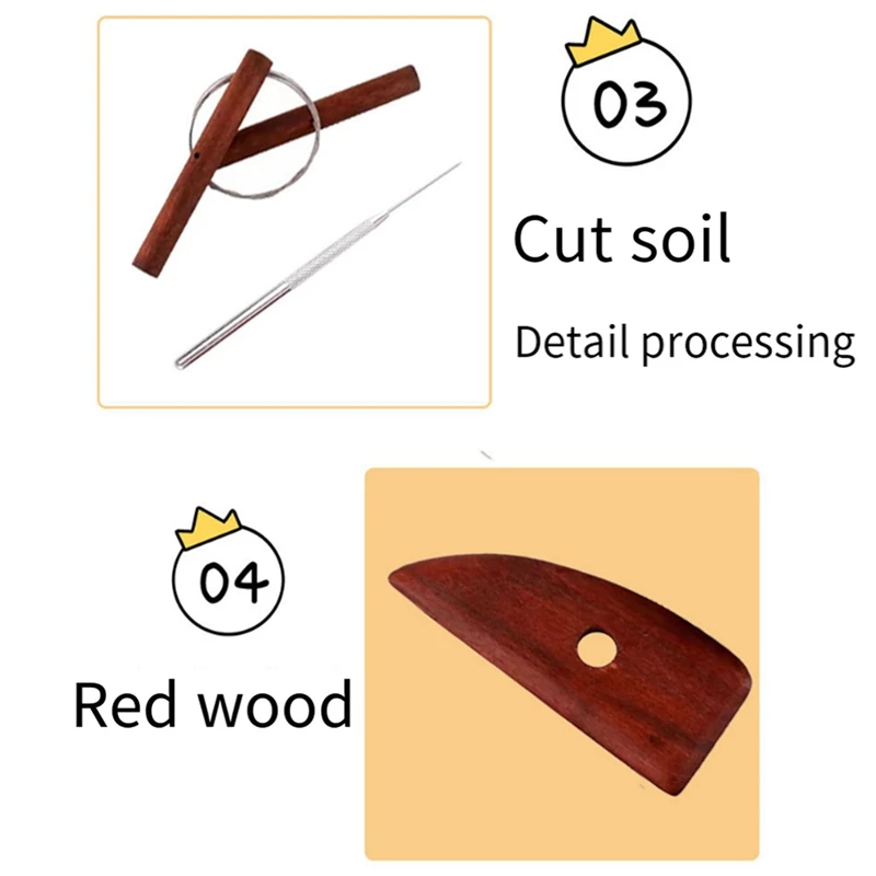 Alat ukir tembikar Set 15 alat plastik, alat pemotong garis lumpur, alat tanah liat multifungsi tahan lama
