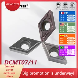Hoja de acero inoxidable DCMT DCMT07 DCMT11 YZ15TF YZ5018 YZ735 inserto de carburo para SDJCR/L herramienta de torneado externo cortador torno CNC