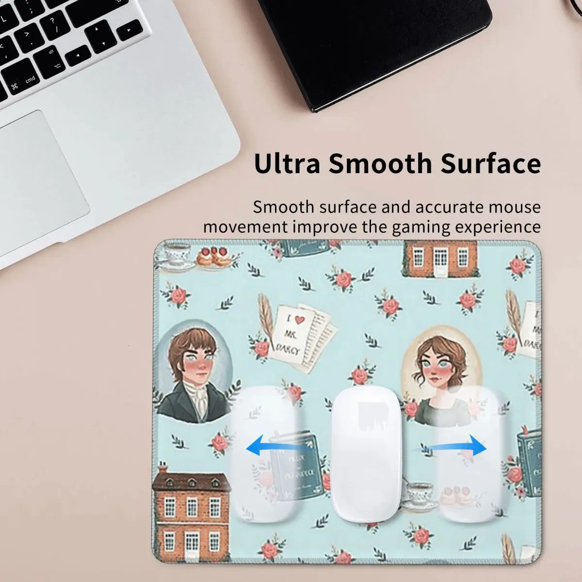 고상과 편견 - 제인 오스틴 영감 마우스 패드 컴퓨터 키보드 마우스 매트 게이머 PC 데스크 매트 사무실 테이블 매트