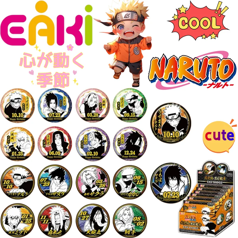 Nouvelle boîte mystère EAki Naruto Uzumaki Naruto Badge d'anniversaire, impression secondaire de dessin animé haute fidélité, collection pour étudiants, cadeau jouet