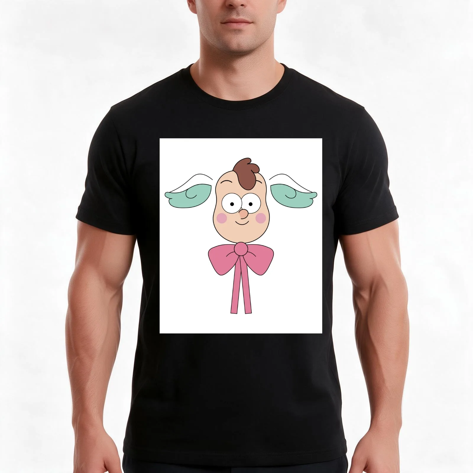 Lamby Lamby Dance Dipper Pines Cute Face Close up T-Shirt, Summer Casual Cotton Tee, Oversized Streetwear Tops, Unisex Men Women
